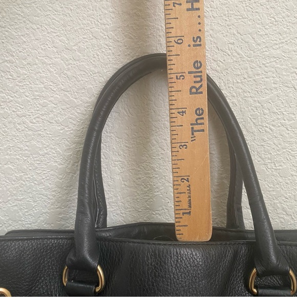 MICHAEL Michael Kors Hamilton Large Black Pebbled Leather Satchel Shoulder Bag - Picture 9 of 16